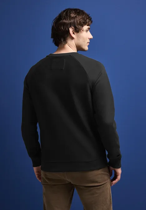 Sweat-shirt avec mélange de structures Black