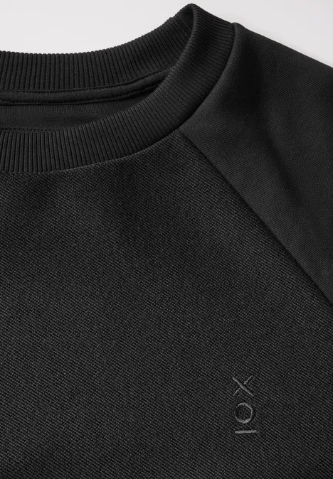 Sweat-shirt avec mélange de structures Black