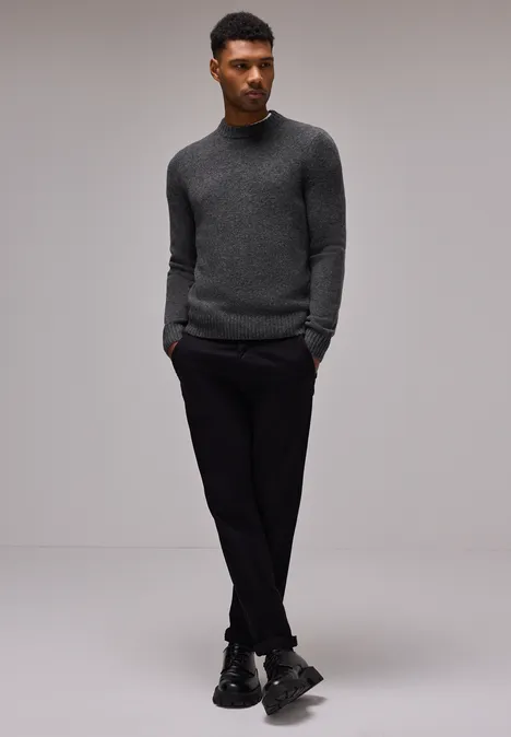 Pull en tricot anthra grey melange