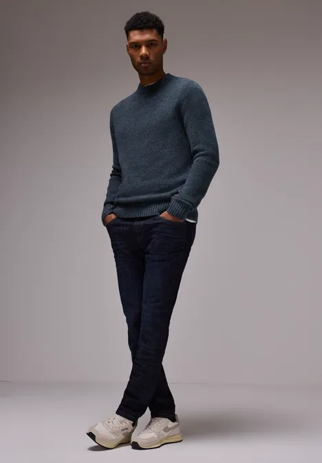 Pull en tricot dark blue melange