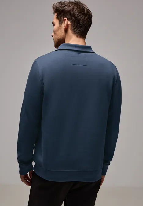 Sweat-shirt à col roulé avec fermeture éclair infinite blue