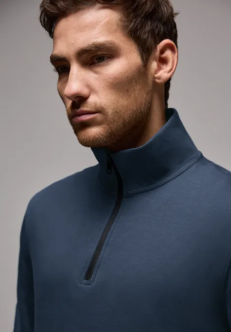 Sweat-shirt à col roulé avec fermeture éclair infinite blue