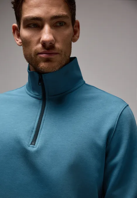 Stretch Halfzip Sweater digital blue
