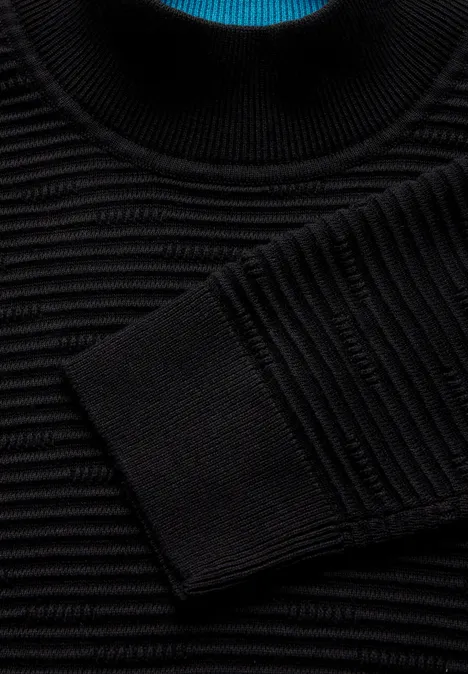 Strukturpullover Black
