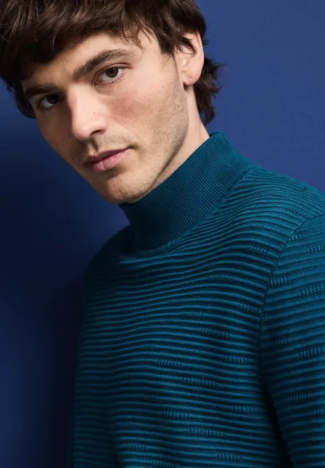 Strukturpullover digital blue