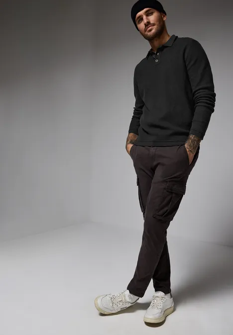 Pull-over en maille polo Black
