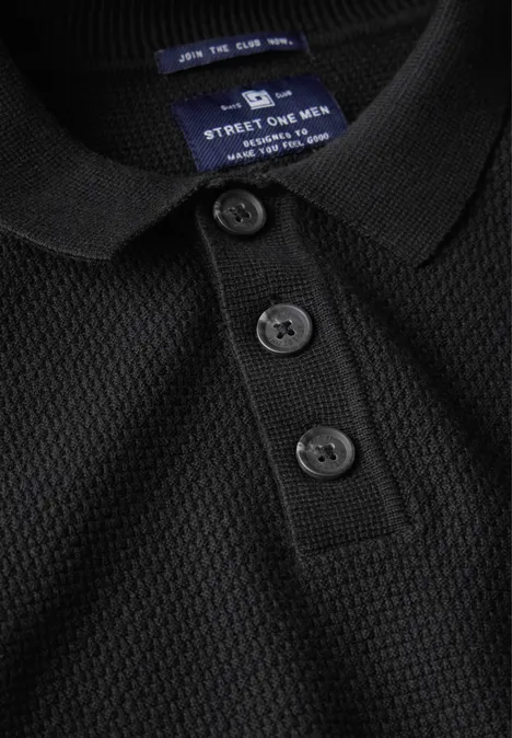 Pull-over en maille polo Black