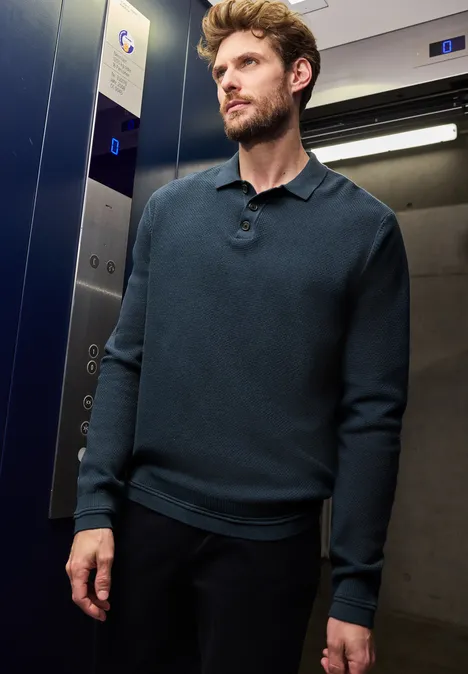 Polo-Strickpullover infinite blue