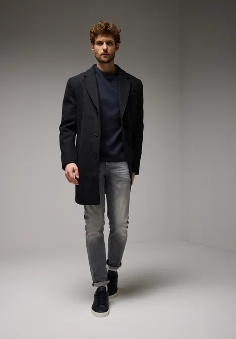 Pullover mit feiner Struktur night blue