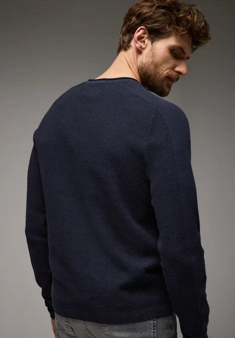Pullover mit feiner Struktur night blue