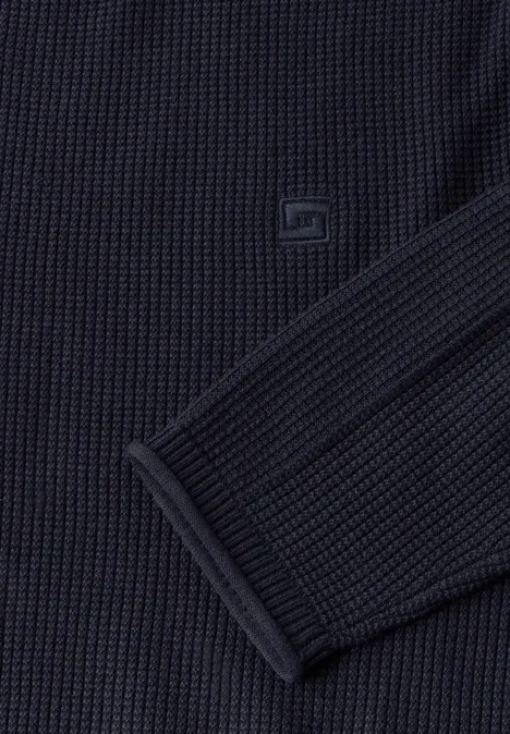Pullover mit feiner Struktur night blue