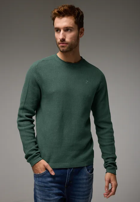 Pullover mit feiner Struktur mineral green