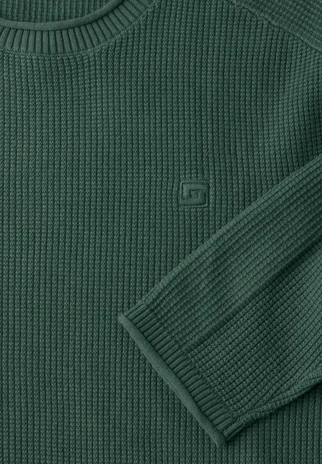 Pullover mit feiner Struktur mineral green