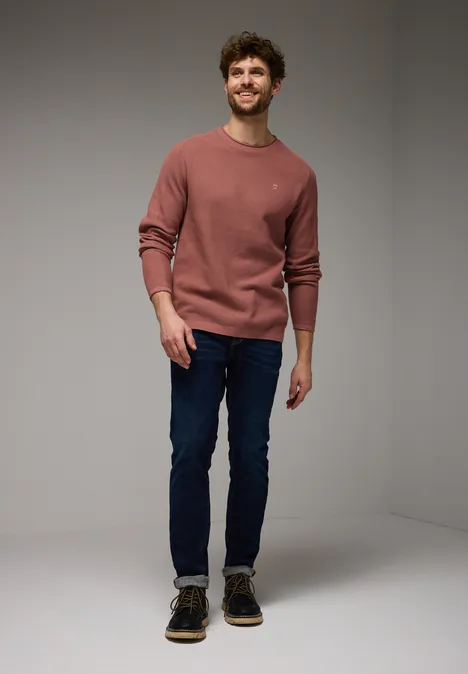 Pullover mit feiner Struktur faded red