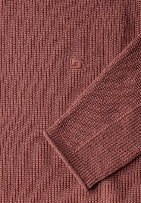 Pullover mit feiner Struktur faded red