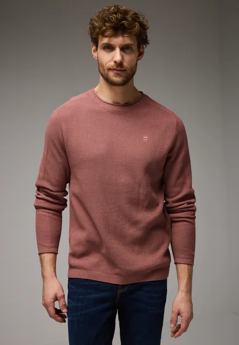 Pullover mit feiner Struktur faded red