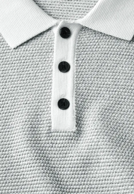 Tweekleurig gestructureerd poloshirt silver green