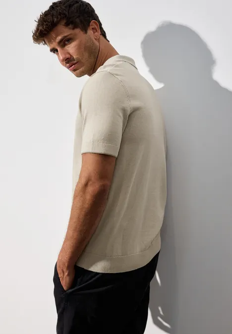 Jersey poloshirt sandstone beige