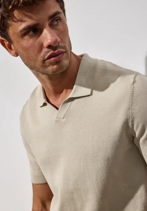 Jersey poloshirt sandstone beige