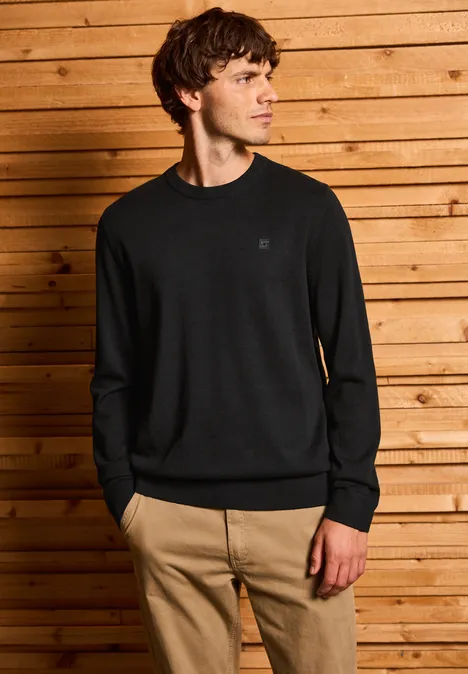 Basic katoenen trui Black
