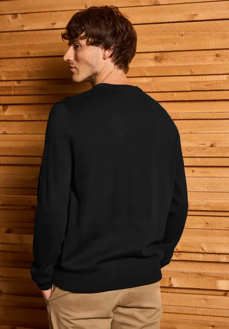 Basic katoenen trui Black