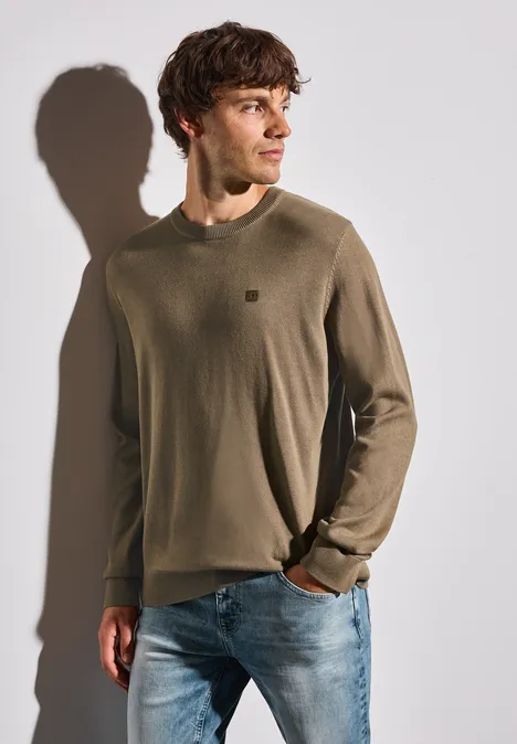 Pull en coton basique dull brown
