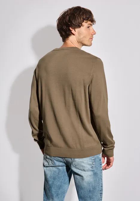 Basic Baumwoll Pullover dull brown