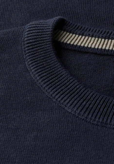 Basic Baumwoll Pullover nightside blue