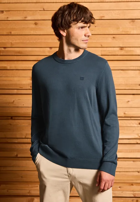 Basic katoenen trui dusk blue
