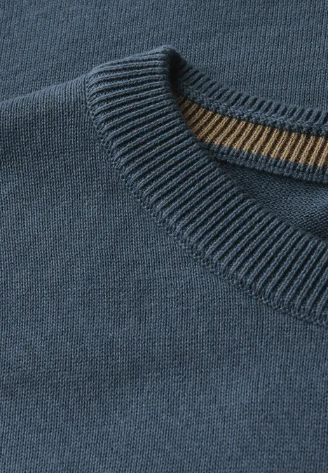 Basic katoenen trui dusk blue