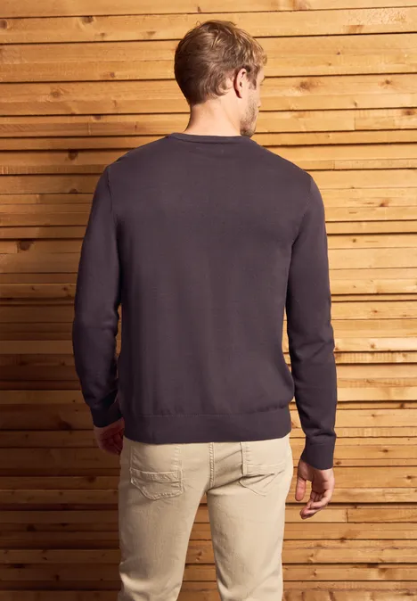 Basic Baumwoll Pullover bordeaux red