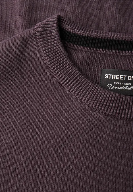 Basic Baumwoll Pullover bordeaux red
