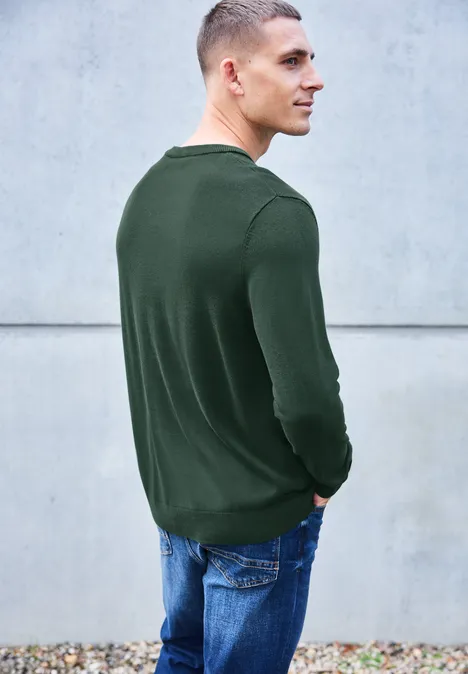 Pull en coton basique soft olive green