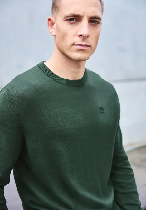 Pull en coton basique soft olive green