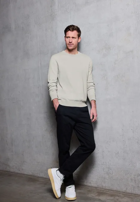 Pull en coton basique bright white