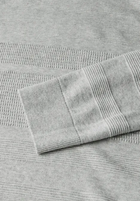 Strukturstreifen Pullover frost grey melange