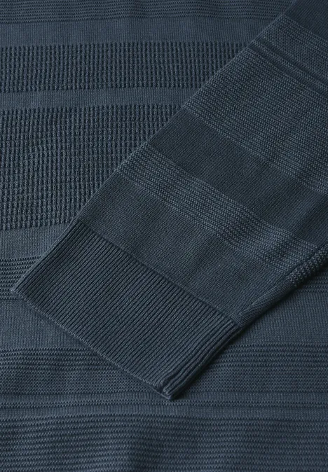 Strukturstreifen Pullover dusk blue