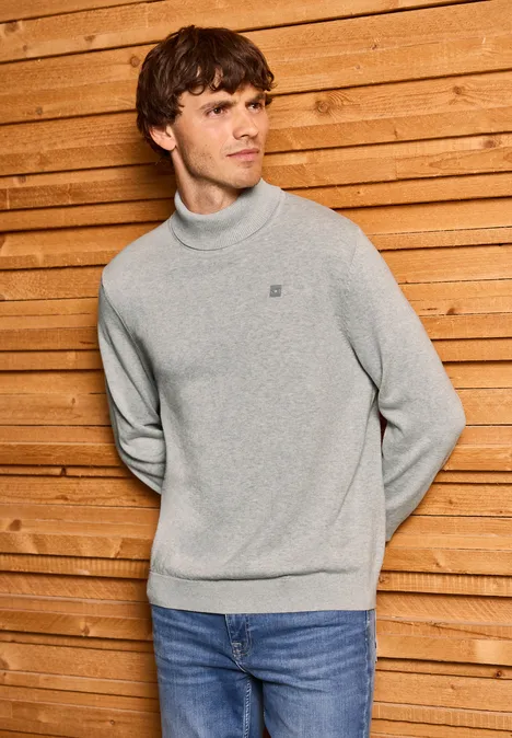 Basic Turtleneck Pullover frost grey melange