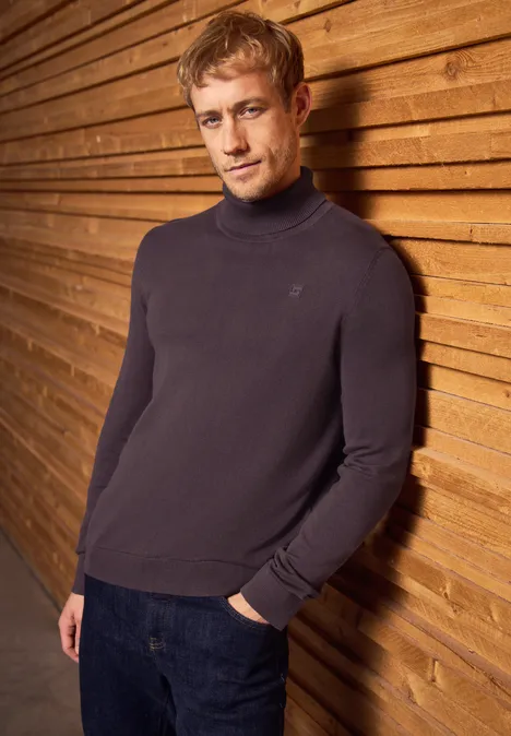 Basic Turtleneck Pullover bordeaux red