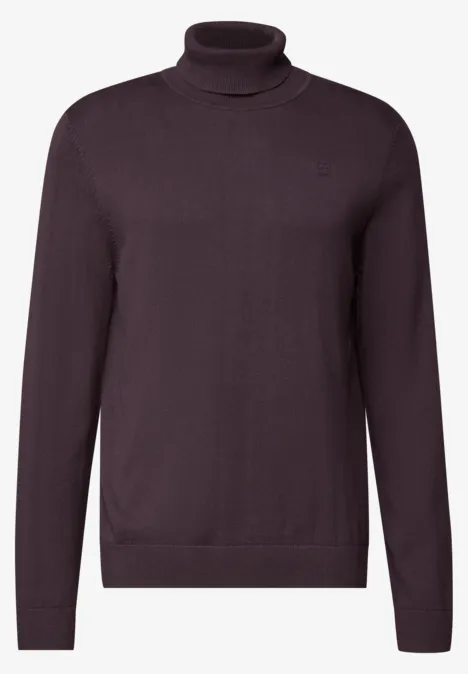 Basic Turtleneck Pullover bordeaux red
