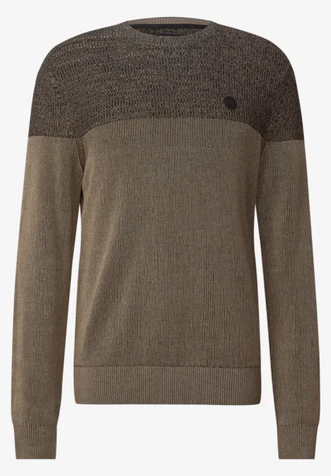 Pullover im Two-Tone Look dull brown