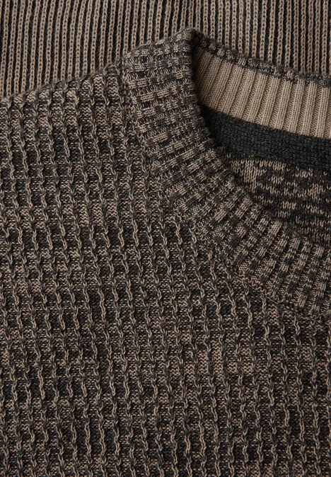 Pullover im Two-Tone Look dull brown