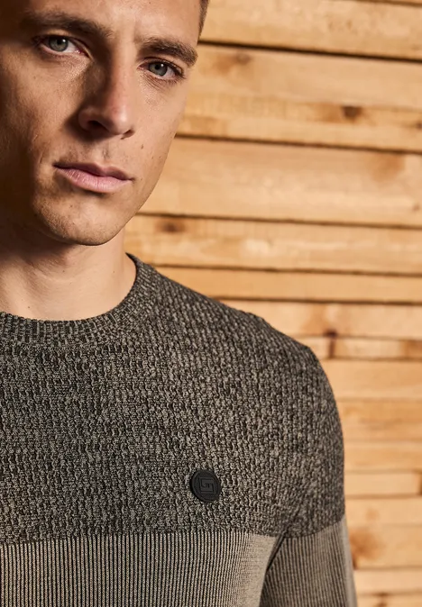 Pullover im Two-Tone Look dull brown