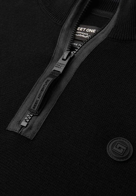 Trui met troyerkraag Black