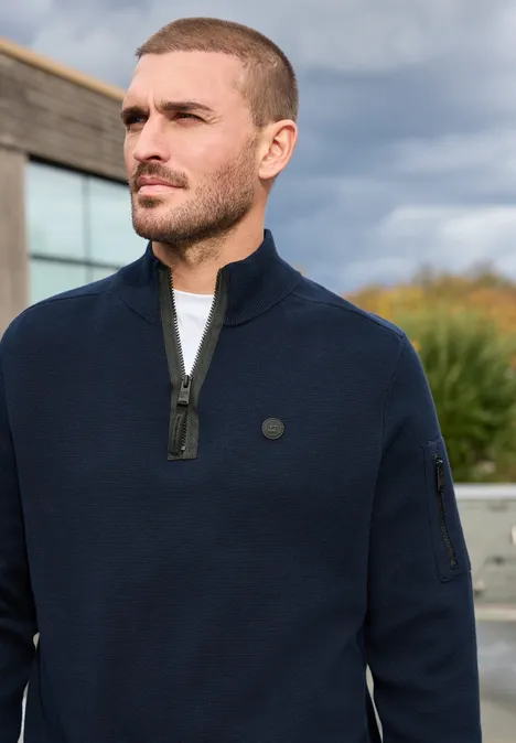 Pullover mit Troyerkragen nightside blue