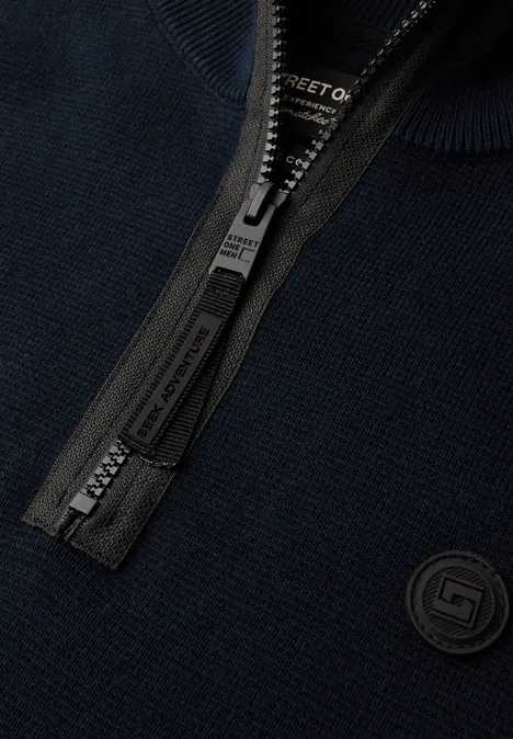 Pull à col troyer nightside blue