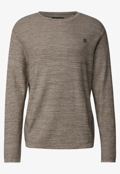 Rundhals Strukturpullover dull brown