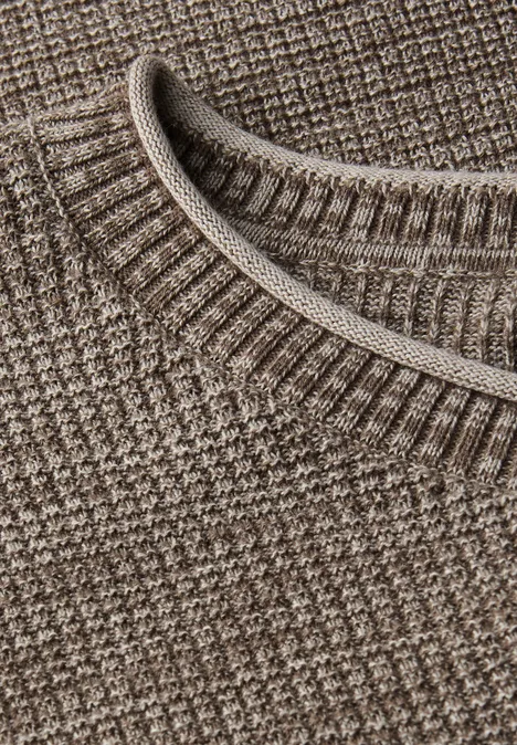 Rundhals Strukturpullover dull brown