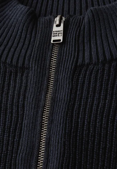 Baumwollpullover mit Zipper night blue