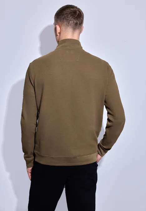 Trui met structuur en troyer ash brown